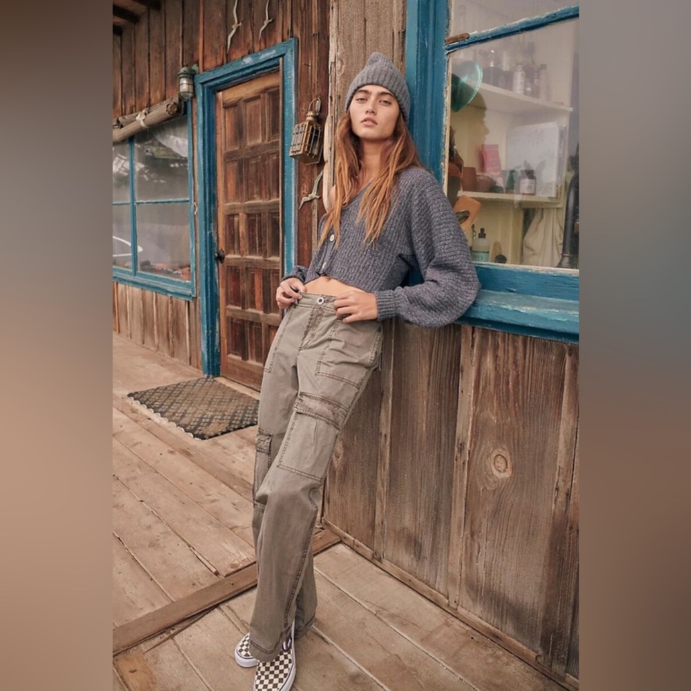 free people The Thing Is Low-Rise Utility Pants .